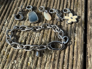 Fossil Silber Armband Charms vintage