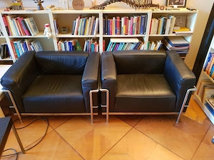 3er Sitzgruppe Le Corbusier LC3 Sessel ORIGINAL mit Zertifikat und Seriennummer