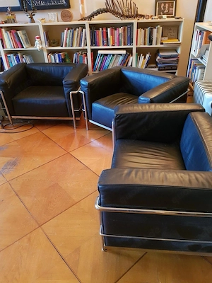 3er Sitzgruppe Le Corbusier LC3 Sessel ORIGINAL mit Zertifikat und Seriennummer Bild 4