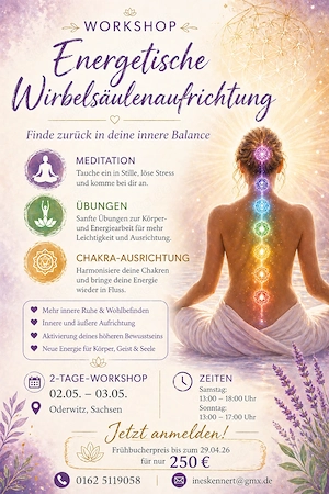 Energetische Wirbelsäulenaufrichtung Workshop am 02.05.26 für mehr innere Balance und Ausrichtung 