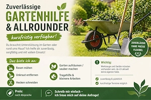 Zuverlässige Gartenhilfe & Allrounder   kurzfristig verfügbar! Raum Trier 