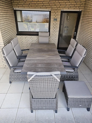 Siena Garden Sincro_Corido Gartenmöbel-Set 8 tlg. Grau inkl. Auflage für 6 Pers