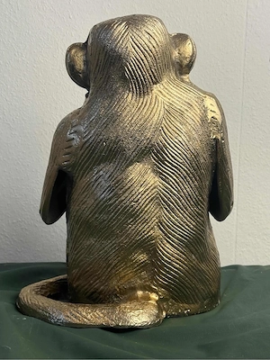 Goldener Affe Deko Figur Metall Denker Affe Skulptur Vintage Gold Wohn Deko Bild 4
