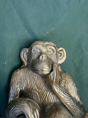 Goldener Affe Deko Figur Metall Denker Affe Skulptur Vintage Gold Wohn Deko Bild 5