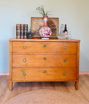 Kommode, antik, 1825, frühes Biedermeier, Eschenfurnier ,Rarität