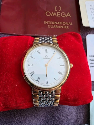 Omega De Ville Uhr Unisex , Champagnerfarbenes Zifferblatt