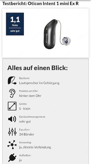 1 Paar nagelneue Oticon Intent 1 miniRITE R-Akku + Ladestation + Aufbewahrungsbox= Gerne Abholung !  Bild 3