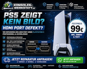 PS5 HDMI Reparatur | Kein Bild? 99  Festpreis | Schnell & Sicher!