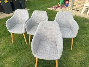 4 moderne Esszimmerstühle   grau, skandinavischer Stil