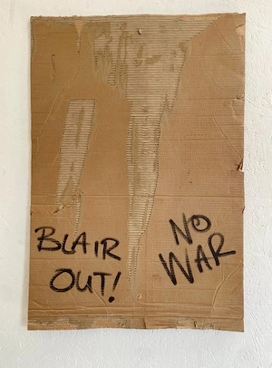 Banksy Placards Girl Bomber Happy Choppers Anti War March 2003