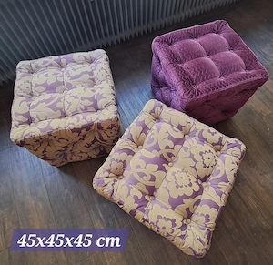 Drei gemütliche Sitzkissen-Würfel Bodenkissen 45x45x45