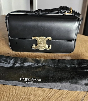 Celine Triomphe Umhängetasche Schwarz Kalbsleder NEU Bild 8