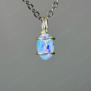 Äthiopischer Opal Anhänger   echter Edelstein   versilbert