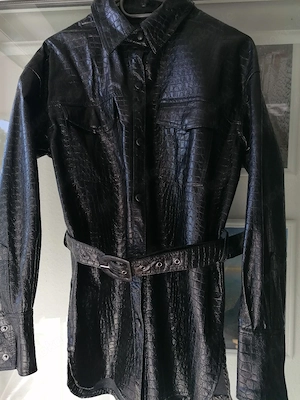 Hemdbluse Lederoptik 