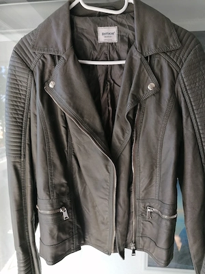 Kunstleder Jacke khaki 36