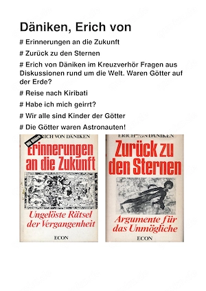 Sammlung 7 Bände (Konvolut) Erich von Däniken (u.a. Erinnerungen an die Zukunft)
