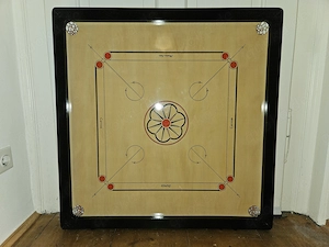 Neuwertig! Großes CARROM Brett Board massiv Holz mit Anleitung! TOP Zustand!