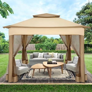 Hoteel Pavillon 3x3m Faltbar Wasserdicht Pop Up inkl. Moskitonetz