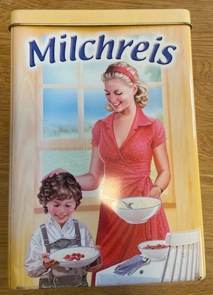 Werbeblechdose Mondamin Milchreis