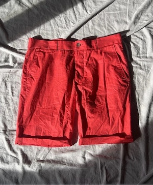 H&M Herren Chino Shorts Koralle Rot Größe 48 Baumwolle Sommer Shorts