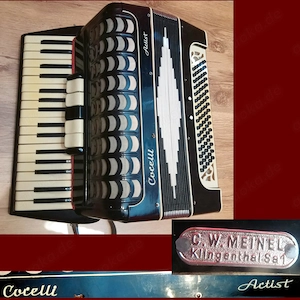 Akkordeon Corelli Artist, 122 Tasten, C.W.Meinel Klingenthal Sa1, funktioniert, Bitte alles Lesen !