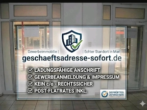 Ladungsfähige Geschäftsadresse in Gelsenkirchen fir Gewerbe, Impressum