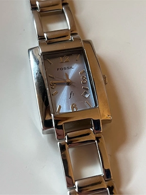Fossil Uhr ES-9553 Edelstahl Damen Armbanduhr defekt Bastler