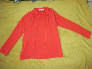 NEU 70er Jahre Hippie Festival  Seiden Krepp Tunika Bluse MICHAEL KORS MK 36- 38  S mandarin orange