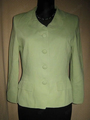 NEU 50er Jahre Style Business Freizeit Anzug Kostüm BLAZER Collection h 34  XS kiwi pistazien grün