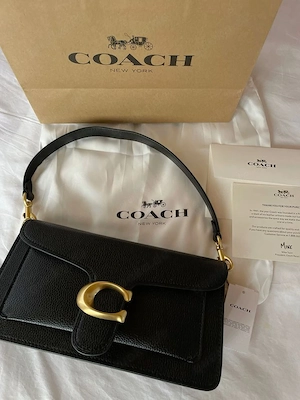 Schwarze Coach-Ledertasche   Exzellenter Zustand 