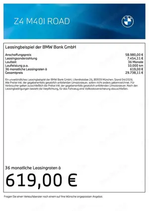 BMW Z4 M40i Head-Up HK HiFi DAB LED WLAN Komfortzg. Bild 4