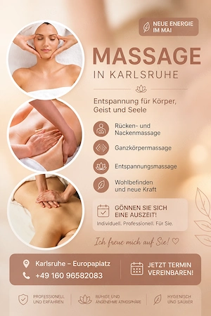 Mai-Angebot   Massage in Karlsruhe
