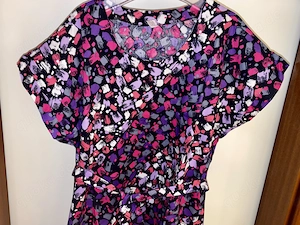 Freizeit- Sommerkleid Kurzarm Gr.44-46 farbenfrohes Muster Baumwolle Neu
