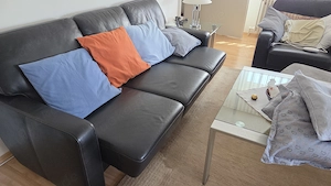 Couchgarnitur echtes Leder Bild 3