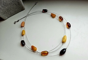 Seilcollier mit Bernstein 