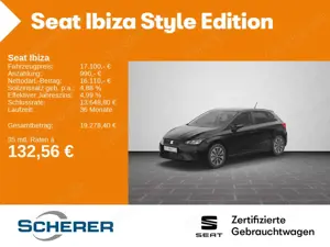 SEAT Ibiza Style Edition 1.0 TSI SHZ FullLink Climatr