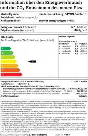 Hyundai BAYON Comfort 1.2 GDI Schalter/ Tempomat/ LED