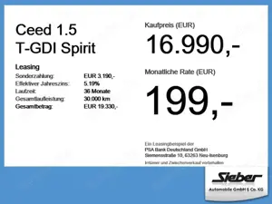 Kia Ceed / cee'd Ceed 1.5 T-GDI Spirit ***Rückfahrkamera*** Bild 4