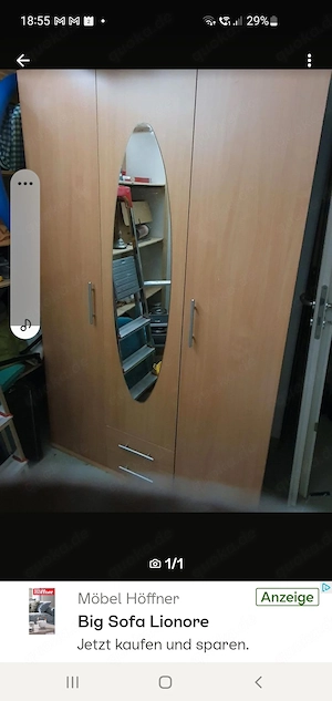 2 gleiche Kleiderschränke für Keller, gut erhalten