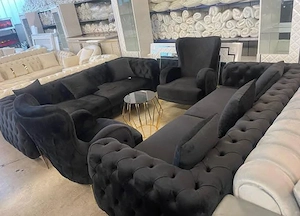Sofa set brand neu inkl Elektro Kamin und Couchtisch 
