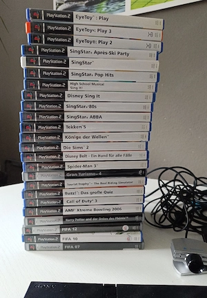 Playstation 2 mit 24 Spielen & Zubehör    Tausch möglich 