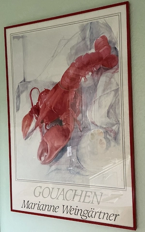 Bilderrahmen mit Lobster in rot