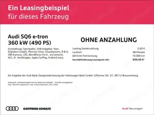 Audi SQ6 e-tron SUV 360 kW 0.25% VERSTEUERUNG Bild 2