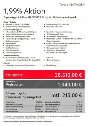 Toyota Others Aygo X 1,5l Hybrid GR SPORT + 1,99% Aktion Bild 5