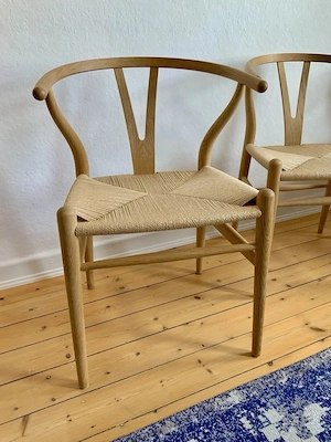 4 Carl Hanson Wishbone Chair Design Hans Wegner Eiche geseift WIE NEU