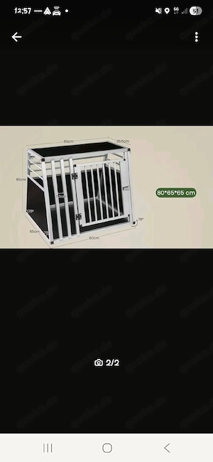Hundebox Auto Kofferraum alu 80x65x65 