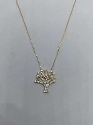 Lebensbaum Motiv Echt gold Halskette 14 k 585