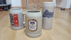Konvolut Bierkrüge - 4 Stk. - 3x Ton, 1x Maßkrug