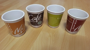 McDonald's McCafé Kaffeetasse bzw. Becher 4x   guter Zustand