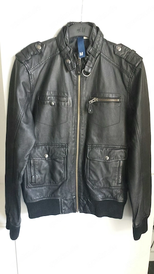 Herren Lederjacke, schwarz (von H&M)